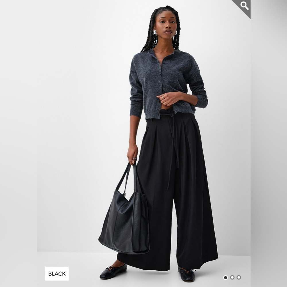 Icone by Simon’s Black Wide-Leg Trousers Size XL